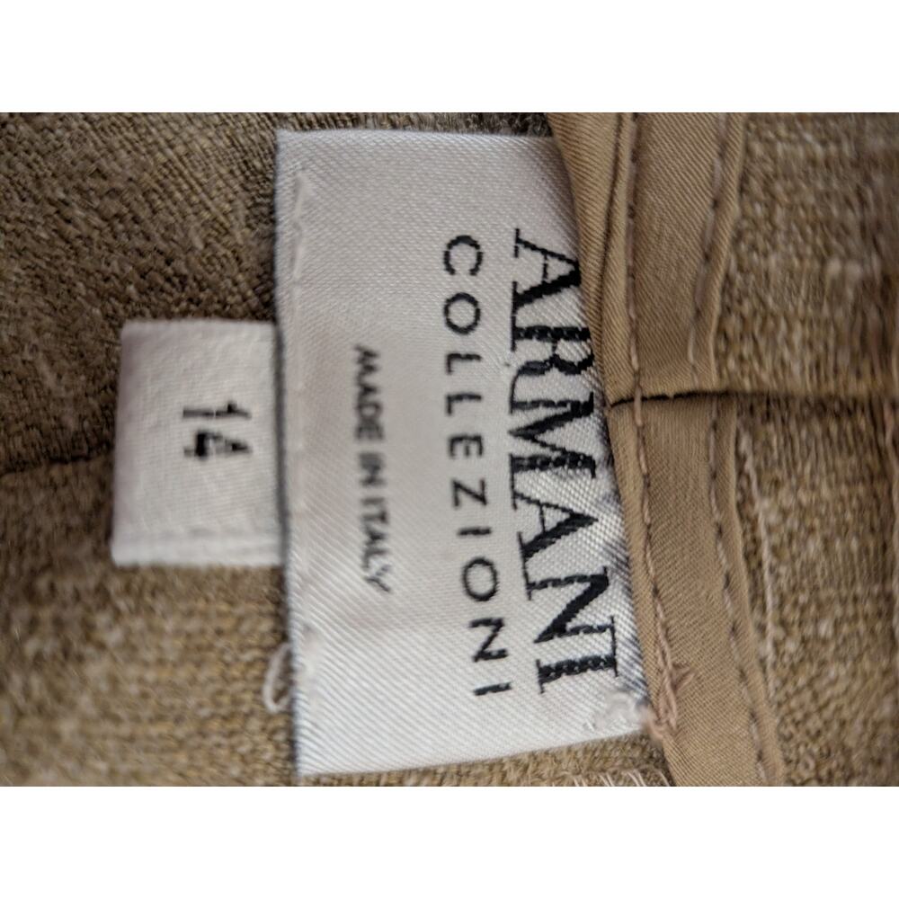 Vintage Armani Collezioni Silk Linen Pantsuit Set Size 14 Quiet Luxury - Picture 7 of 13